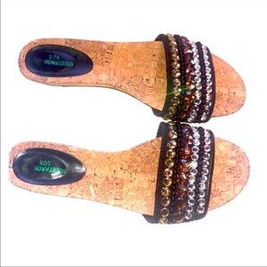 Women’s Jeweled Cork Sandals